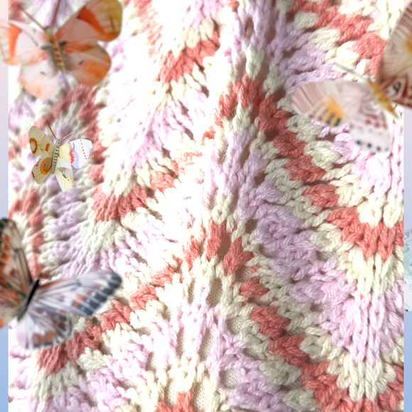 Women’s Crochet 2 Piece Set Skirt Cropped Top Backless Pink Orange Beige New WT - Picture 4 of 16